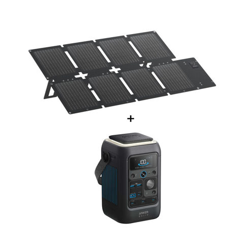 Anker SOLIX C300X DC Tragbares Batterie-Kit mit 60W Solarpanel – 300W DC-Ausgang - 0% MwSt