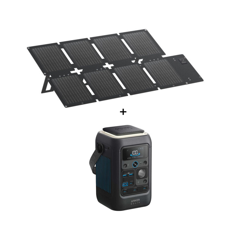 Anker SOLIX C300X DC Tragbares Batterie-Kit mit 60W Solarpanel – 300W DC-Ausgang - 0% MwSt