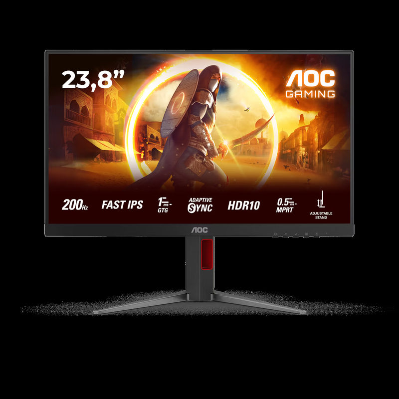 24G4HA 61 cm (24) Gaming Monitor schwarz/rot, Widescreen Full HD (1920x1080), 0,5 ms Reaktionszeit, Bild 2