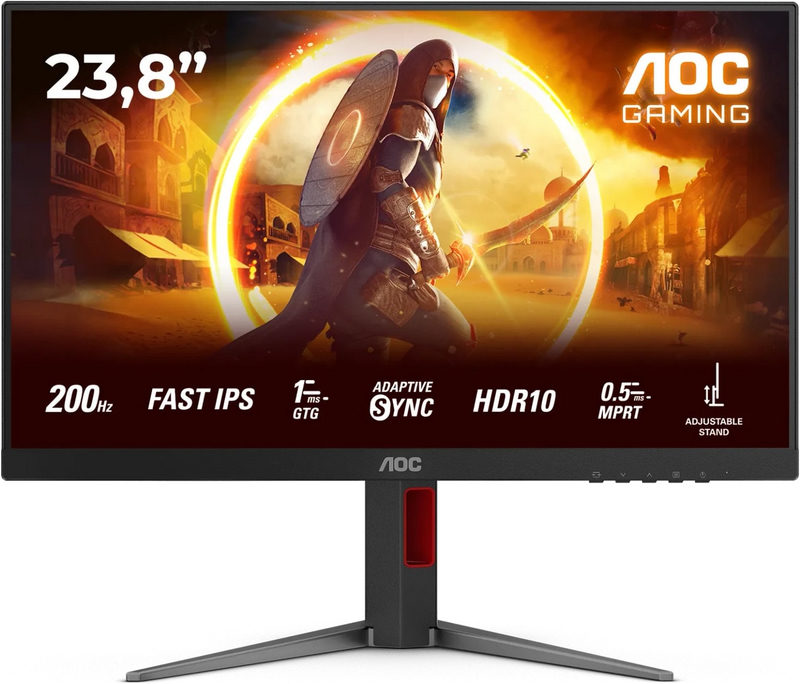 24G4HA 61 cm (24) Gaming Monitor schwarz/rot, Widescreen Full HD (1920x1080), 0,5 ms Reaktionszeit, Bild 3