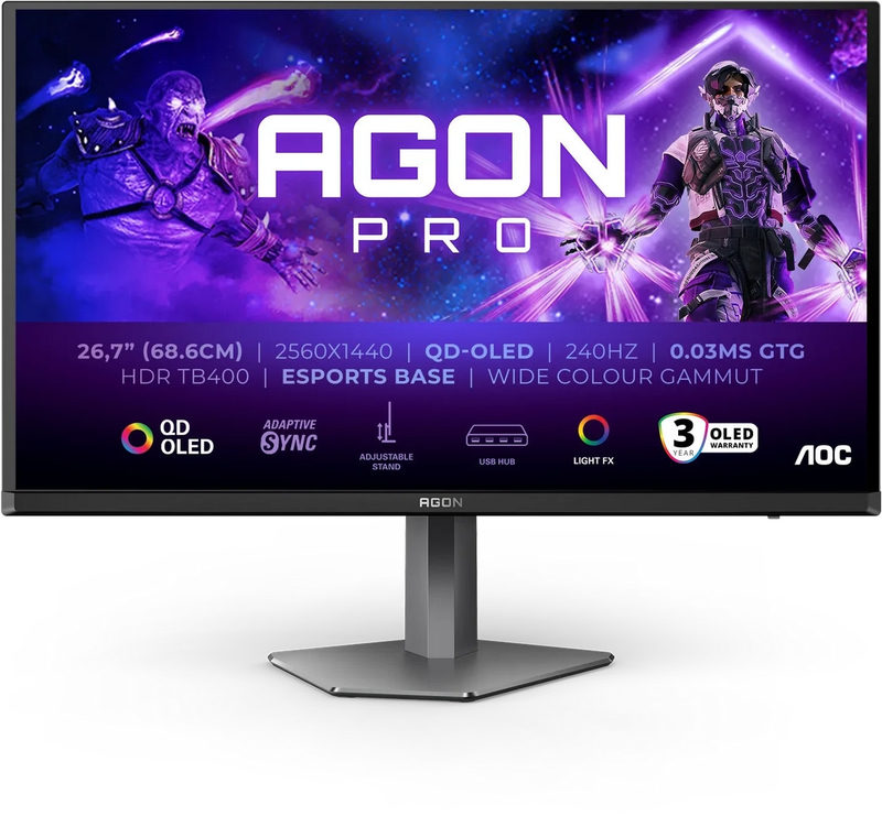 AOC AGON Pro AG276QZD2 26.7 Zoll WQHD QD-OLED Panel 16:9 240 Hz Gaming Monitor, Bild 3