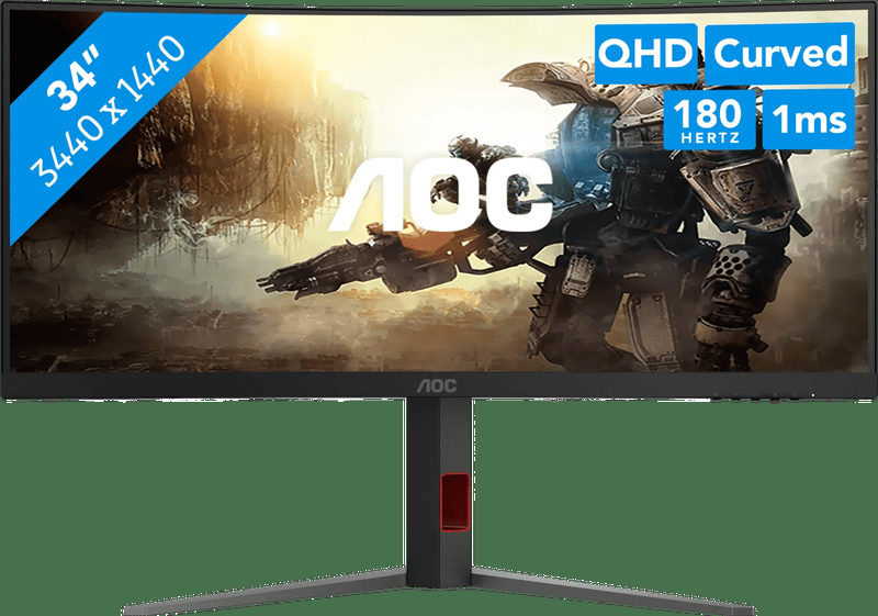 AOC CU34G4 34 Zoll UWQHD Curved Fast VA LED 21:9 180 Hz Gaming Monitor, Bild 2