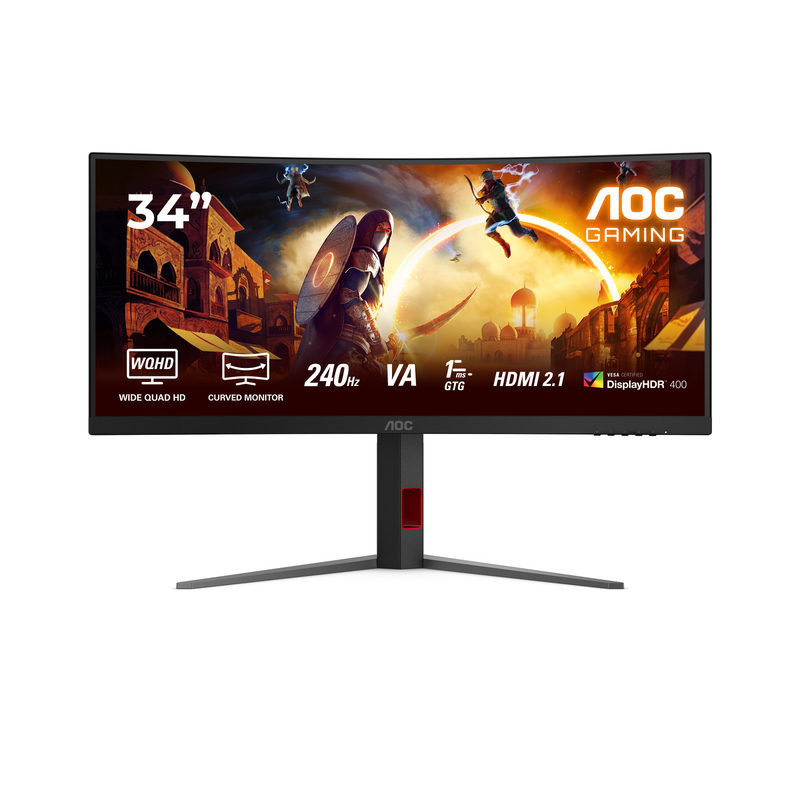 CU34G4Z 86 cm (34) Gaming Monitor schwarz/rot, Ultrawide (3440x1440), 0,3 ms Reaktionszeit, gebogen, Bild 2