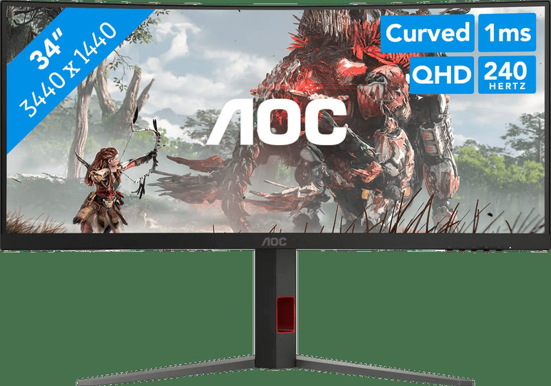 CU34G4Z 86 cm (34) Gaming Monitor schwarz/rot, Ultrawide (3440x1440), 0,3 ms Reaktionszeit, gebogen, Bild 3