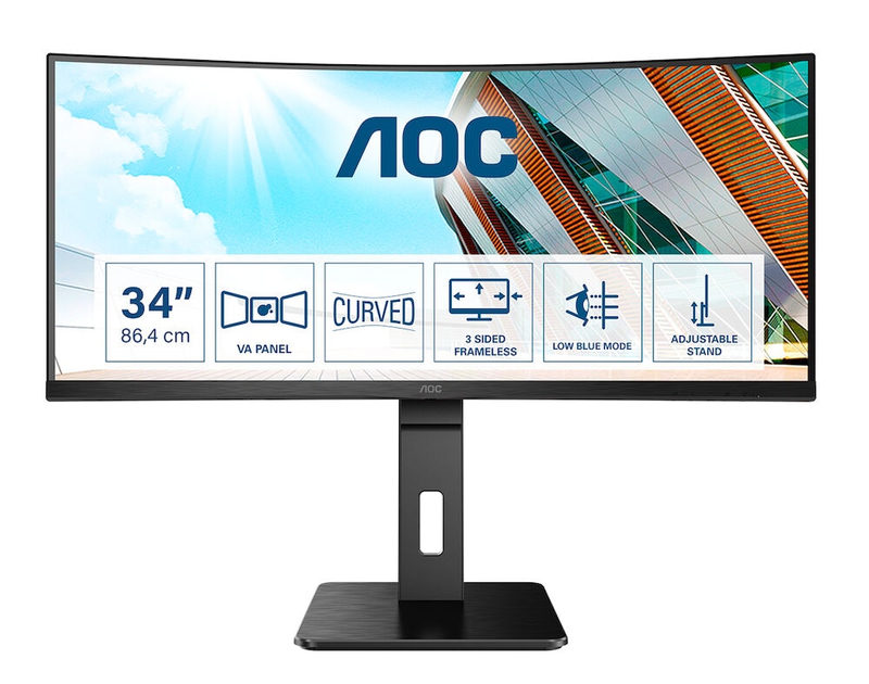 AOC CU34P2A 34 Zoll UWQHD Curved VA LED 21:9 100 Hz Monitor, Bild 4