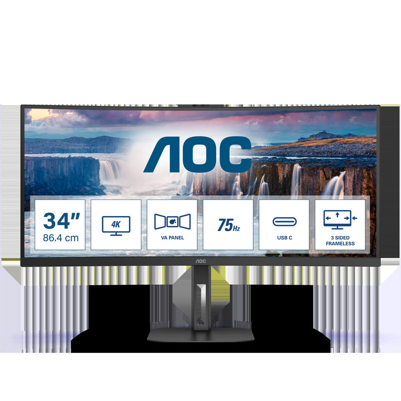 AOC CU34V5C Curved Monitor - WQHD, Höhenverstellung, USB-C