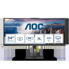 AOC CU34V5C Curved Monitor - WQHD, Höhenverstellung, USB-C