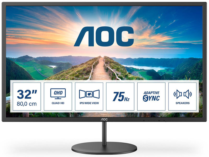 AOC Q32V4 LED-Monitor EEK F (A - G) 81.3 cm (32 Zoll) 2560 x 1440 Pixel 16:9 4 ms HDMI, DisplayPor, Bild 2