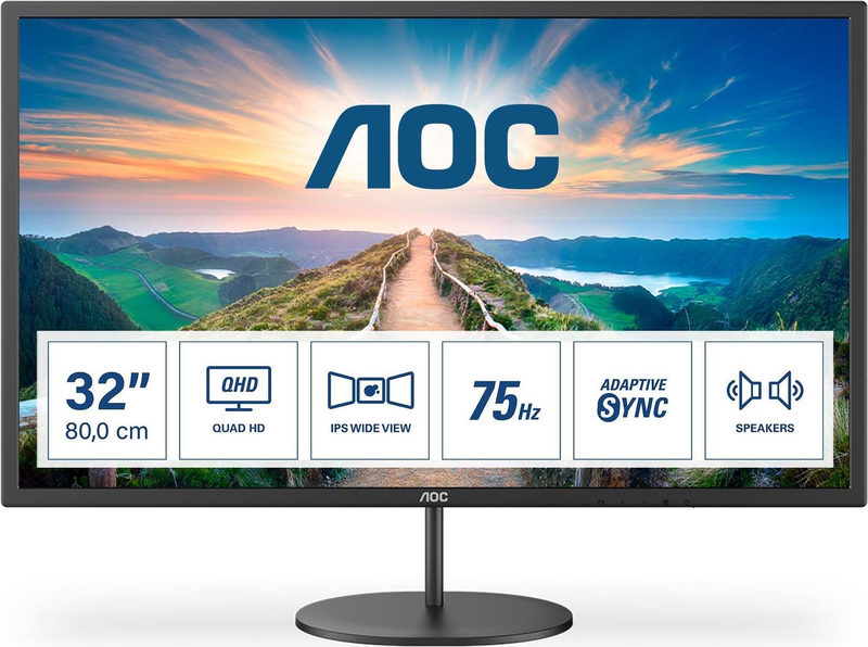 AOC Q32V4 LED-Monitor EEK F (A - G) 81.3 cm (32 Zoll) 2560 x 1440 Pixel 16:9 4 ms HDMI, DisplayPor, Bild 3