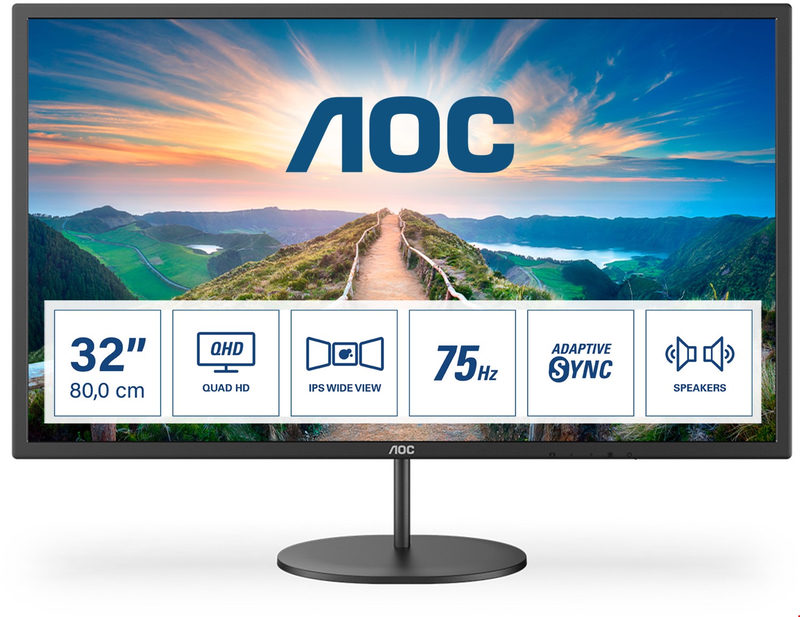 AOC Q32V4 LED-Monitor EEK F (A - G) 81.3 cm (32 Zoll) 2560 x 1440 Pixel 16:9 4 ms HDMI, DisplayPor, Bild 5