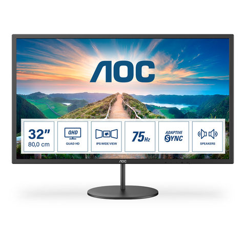 AOC Q32V4 LED-Monitor EEK F (A - G) 81.3 cm (32 Zoll) 2560 x 1440 Pixel 16:9 4 ms HDMI, DisplayPor