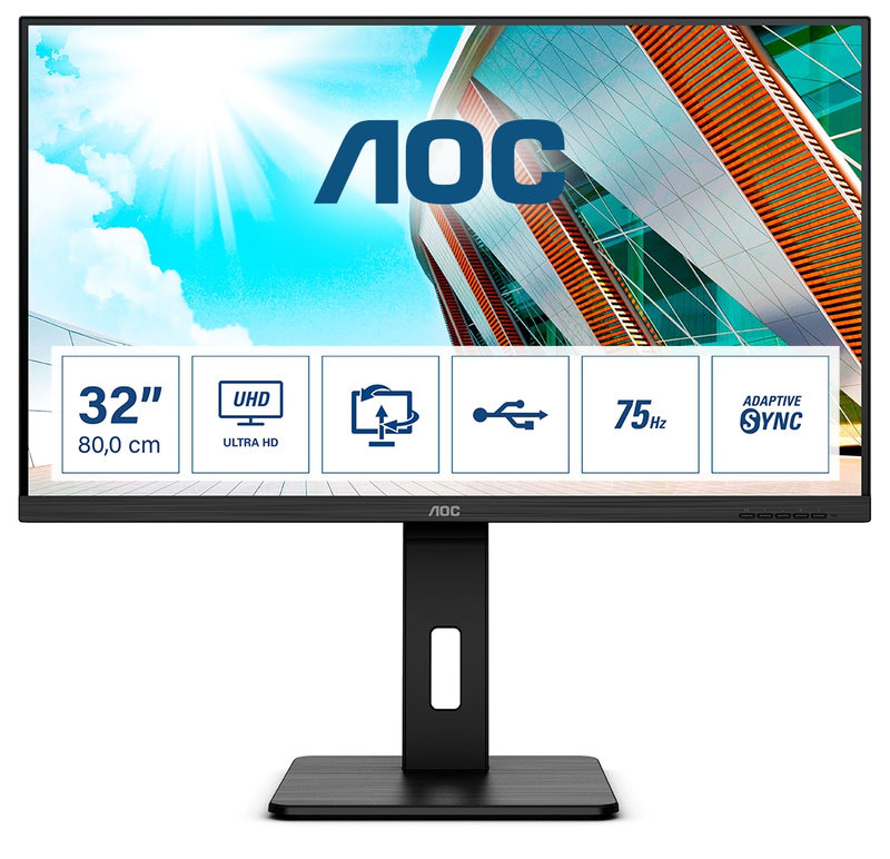 AOC U32P2 31.5 Zoll 4K (UHD) VA LED 16:9 60 Hz Office Monitor