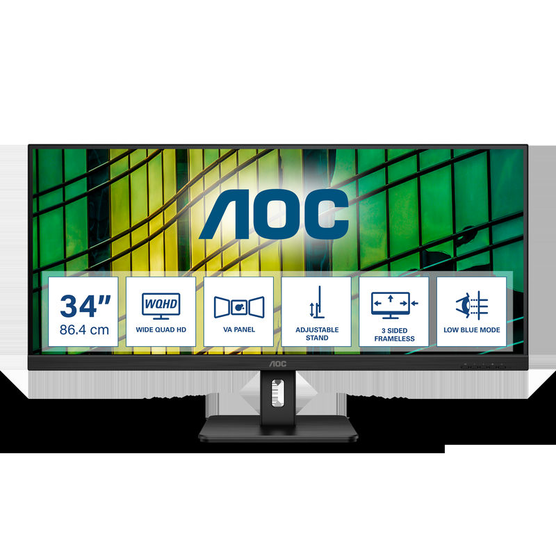 AOC U34E2M 34 Zoll UWQHD VA LED 21:9 100 Hz Office Monitor, Bild 2