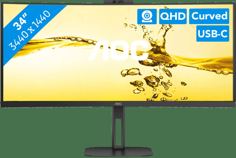 AOC Value-Line CU34V5CW/BK LED-Monitor EEK G (A - G) 86.4 cm (34 Zoll) 3440 x 1440 Pixel 21:9 4 ms H, Bild 2