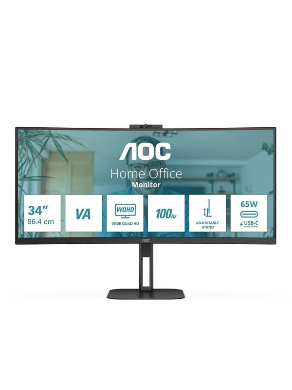 AOC Value-Line CU34V5CW/BK LED-Monitor EEK G (A - G) 86.4 cm (34 Zoll) 3440 x 1440 Pixel 21:9 4 ms H, Bild 3