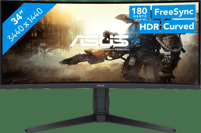 Asus TUF Gaming VG34VQL3A Gaming Monitor EEK F (A - G) 86.4cm (34 Zoll) 3440 x 1440 Pixel 21:9 1 ms