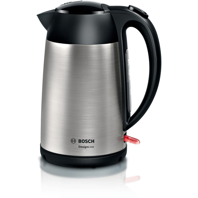 Bosch TWK3P420 Wasserkocher, DesignLine, kabellos 1,7 l, 2.400 W, edelstahl
