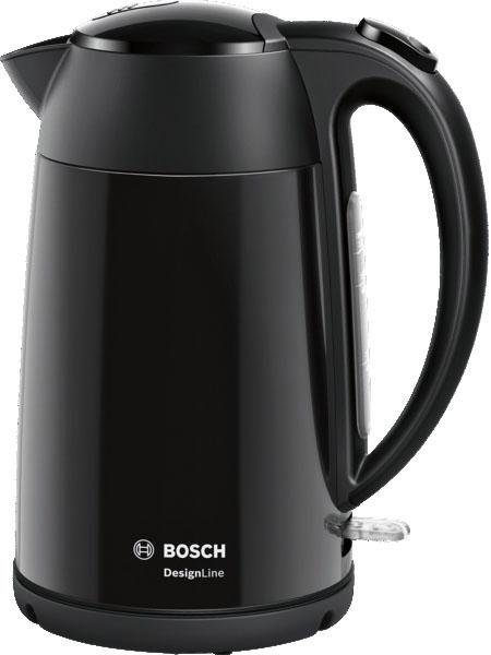 Bosch TWK3P423 Wasserkocher kabellos, DesignLine 1,7 l, 2.400 W, schwarz