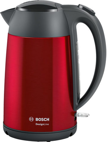 Bosch TWK3P424 Wasserkocher, DesignLine, kabellos 1,7 l, 2.400 W, rot