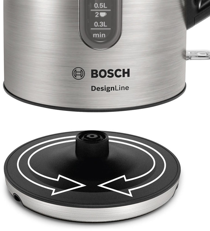 Bosch TWK4P440 Wasserkocher, DesignLine, kabellos 1,7 l, 2.400 W, Edelstahl, Bild 3