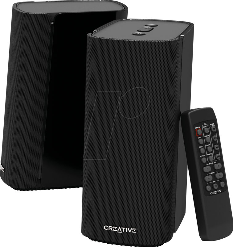 Creative T100 - Lautsprecher - für PC - kabellos - Bluetooth - 40 Watt (Gesamt) - Schwarz (51MF1690AA000), Bild 2