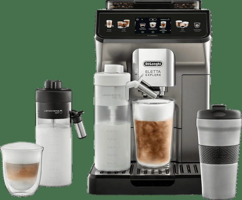 De'Longhi Eletta Explore ECAM450.86.T - automatische Kaffeemaschine mit Milchaufschäumer - 19 bar - Titan