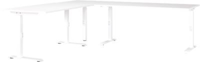 Eckschreibtisch LORENZ 260x200 cm weiß