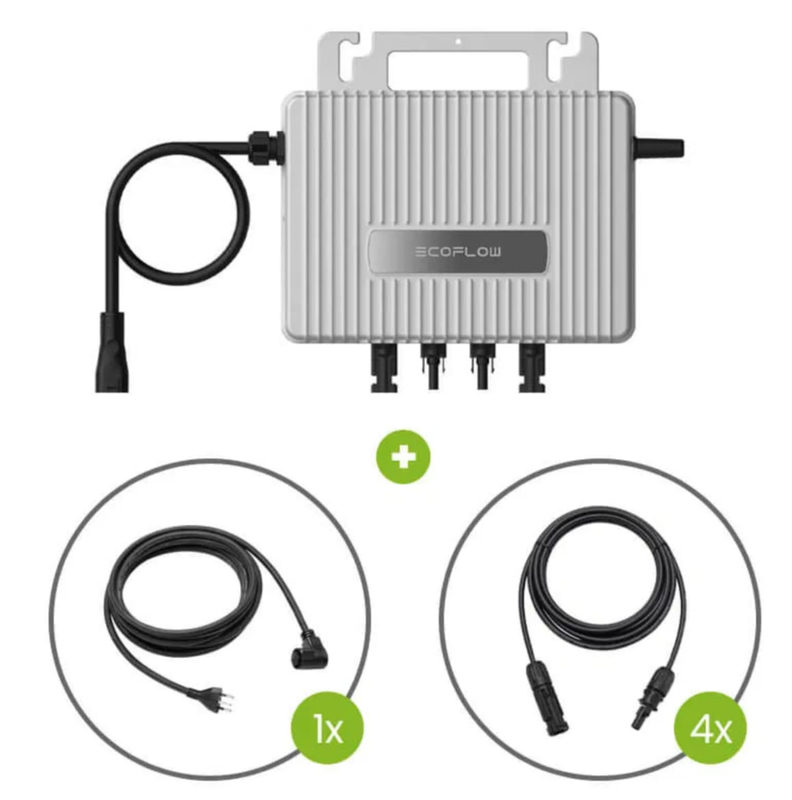 EcoFlow Stream Micro Wechselrichter + 3m Solarkabel Verlängerung + 5m Stromkabel