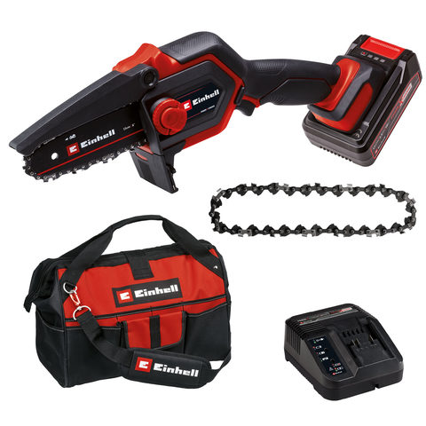 Einhell Akku-Astkettensäge ge-PS 18/15 Li Bag Kit 18Volt schwarz/rot Li-Ionen Akku 2