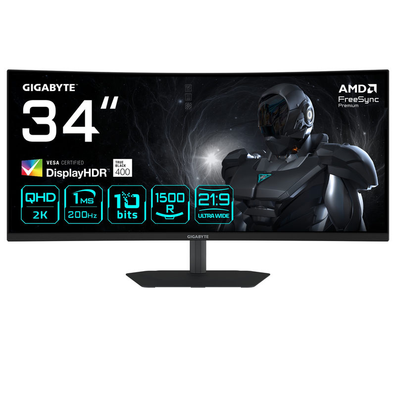 GIGABYTE G34WQC2 34 Zoll UWQHD Curved VA LED 16:9 200 Hz Gaming Monitor, Bild 2