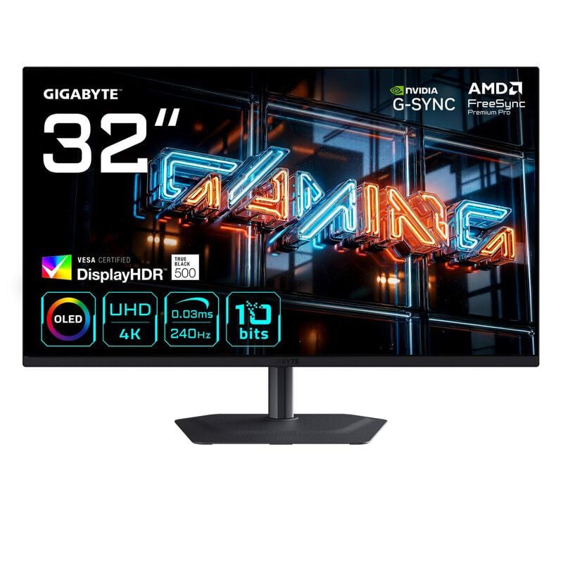 GIGABYTE MO32U24 QD-OLED Gaming-Monitor 32 Zoll 4K UHD 240 Hz 0,03 ms Schwarz, Bild 4