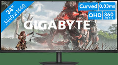 GIGABYTE MO34WQC36 34 Zoll UWQHD QD-OLED Panel 21:9 360 Hz Dual Mode Curved Gaming Monitor
