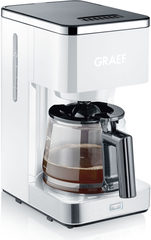 Graef Filterkaffeemaschine FK 401 1,25 l Kaffeekanne Papierfilter 1x4 mit Glaskanne, weiß