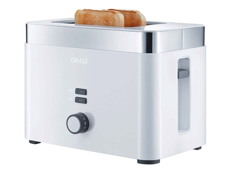Graef TO61EU Toaster mit Brötchenaufsatz Weiß, Edelstahl