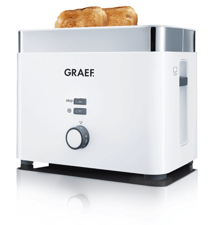 Graef TO61EU Toaster mit Brötchenaufsatz Weiß, Edelstahl, Bild 2