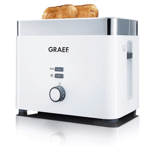 Graef TO61EU Toaster mit Brötchenaufsatz Weiß, Edelstahl, Bild 3