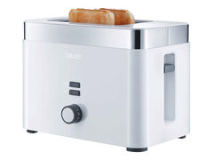 Graef TO61EU Toaster mit Brötchenaufsatz Weiß, Edelstahl