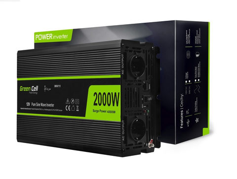 Green Cell Wechselrichter INV11 2000 W 12 V - 230 V