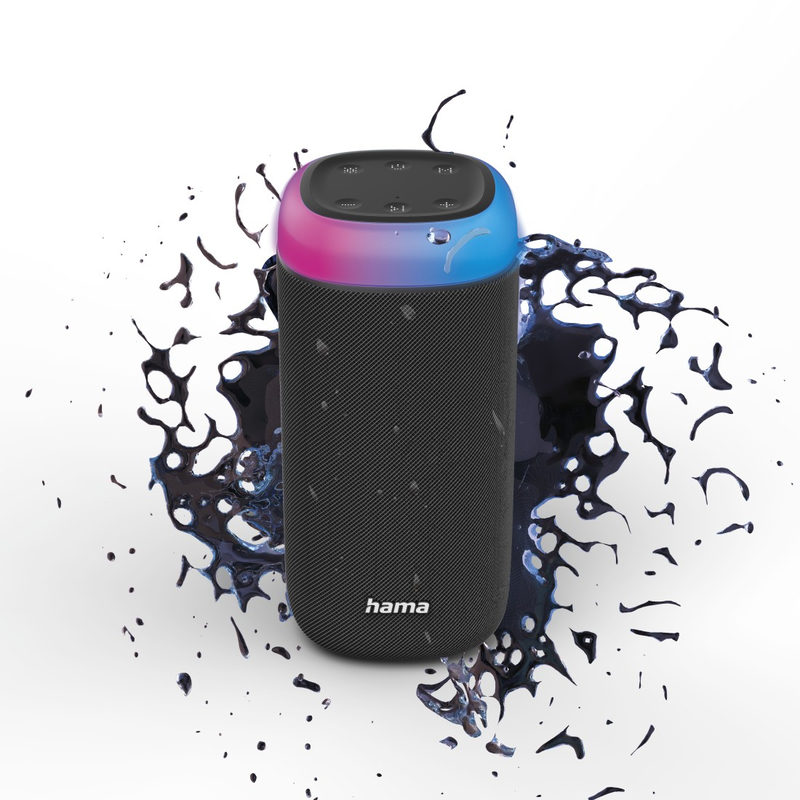 Hama 00188228 Bluetooth-Lautsprecher Shine 2.0, LED, spritzwassergeschützt, 30W, Schwarz, Bild 3