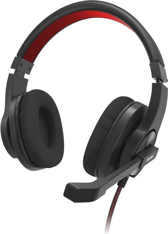 Hama HS-USB400 V2 - Headset - ohrumschließend - kabelgebunden - USB-A - Schwarz, Rot