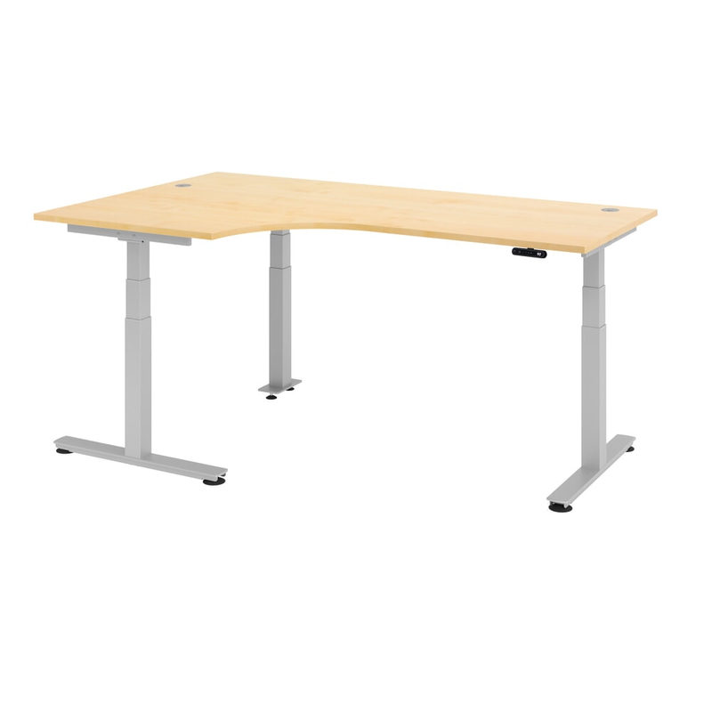 Hammerbacher Büro-Eckschreibtisch, Memory-Schalter, elektrisch höhenverstellbar, BxT 2.000 x 1.200 mm,