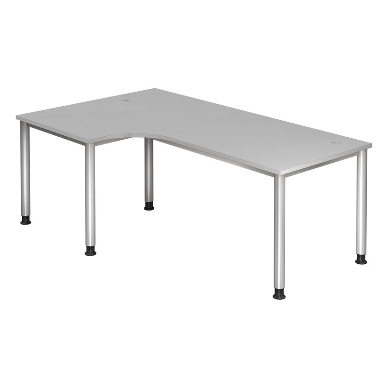 Hammerbacher Manuell höhenverstellbarer Schreibtisch Akzent, Winkelform 90 °, 4-Fuß-Gestell, BxT 2.000 x, Bild 2