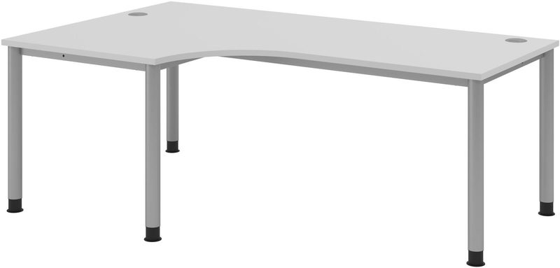Hammerbacher Manuell höhenverstellbarer Schreibtisch Akzent, Winkelform 90 °, 4-Fuß-Gestell, BxT 2.000 x, Bild 3