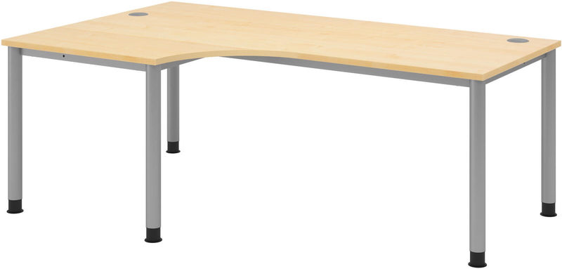 Hammerbacher Manuell höhenverstellbarer Schreibtisch Akzent, Winkelform 90 °, 4-Fuß-Gestell, BxT 2.000 x, Bild 4