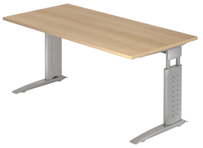 Hammerbacher Schreibtisch U-Serie (Gestellfarbe: Silber|Dekor:, Bild 3