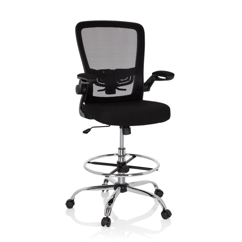 Arbeitsstuhl / Arbeitshocker Vendo Work Netzstoff / Stoff Schwarz Hjh Office