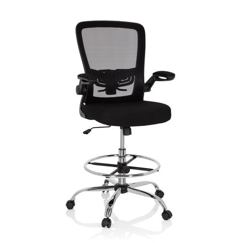 Arbeitsstuhl / Arbeitshocker Vendo Work Netzstoff / Stoff Schwarz Hjh Office