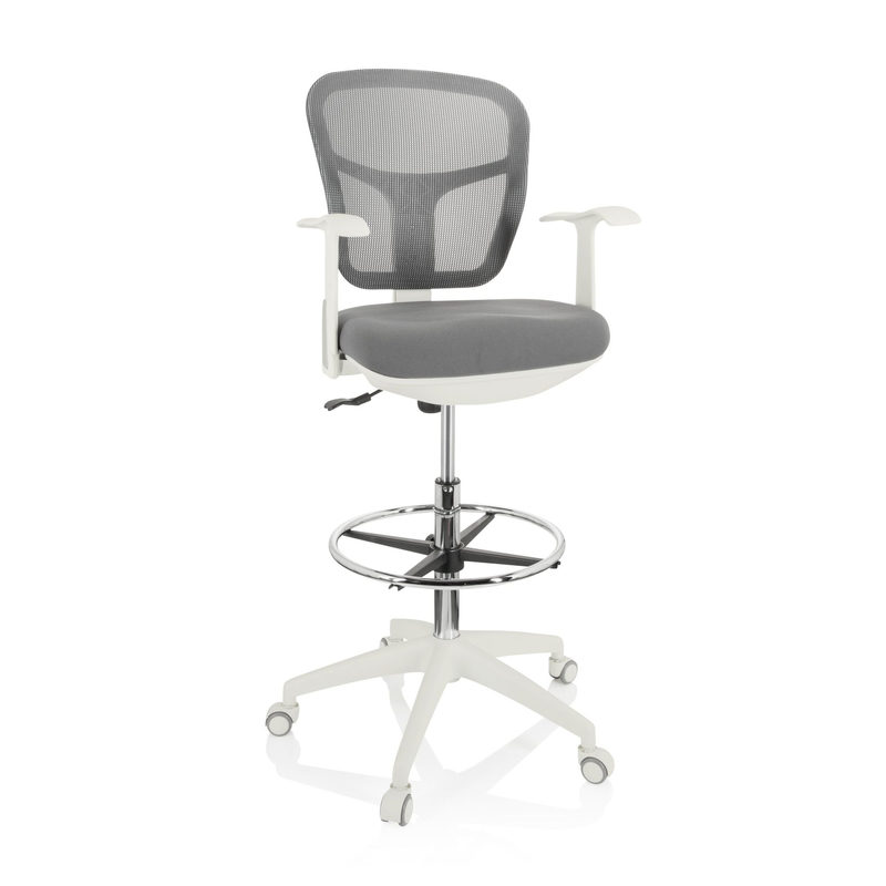 Arbeitsstuhl / Counterstuhl Top Work 108 W Netzstoff/stoff Grau Hjh Office