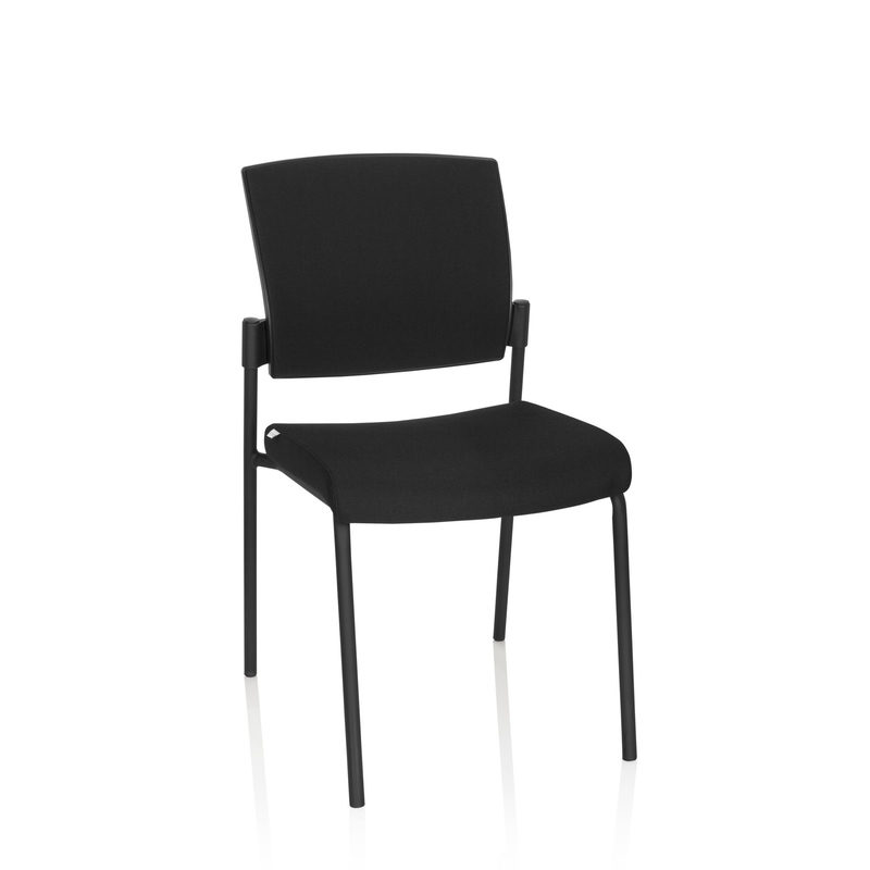 Besucherstuhl / Konferenzstuhl K9 V Pro Stoff Schwarz Hjh Office