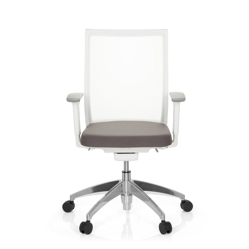 Bürostuhl / Drehstuhl Aspen White Netzstoff Transparent / Sitz Stoff Grau Hjh Office, Bild 2